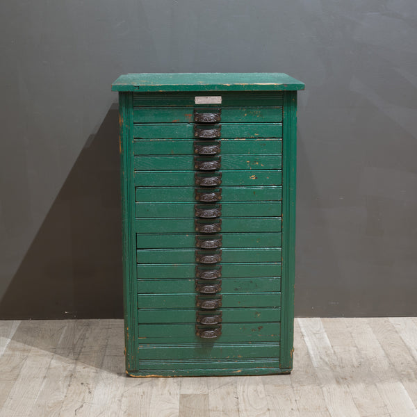 Late 19th c. Industrial Typesetter's 15 Drawer Cabinet c.1890