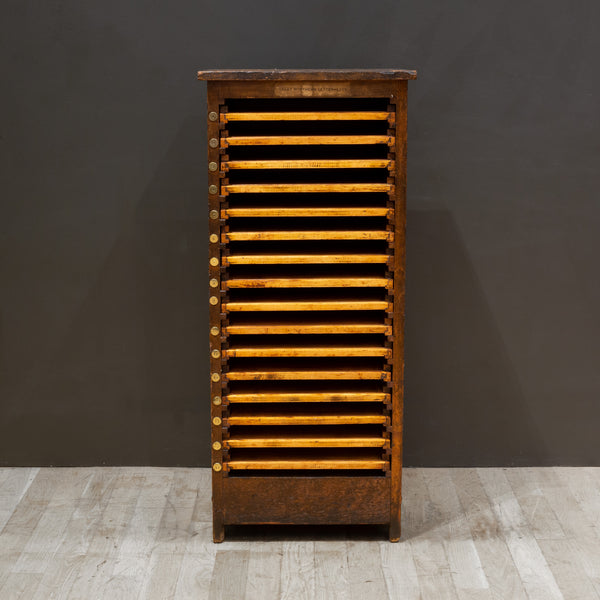 Antique Oak and Chestnut Typesetter's 16 Drawer Letterhead Cabinet c.1880-1920