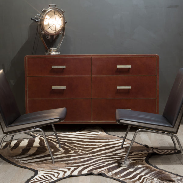 Aged Leather Dante Dresser by Made Goods