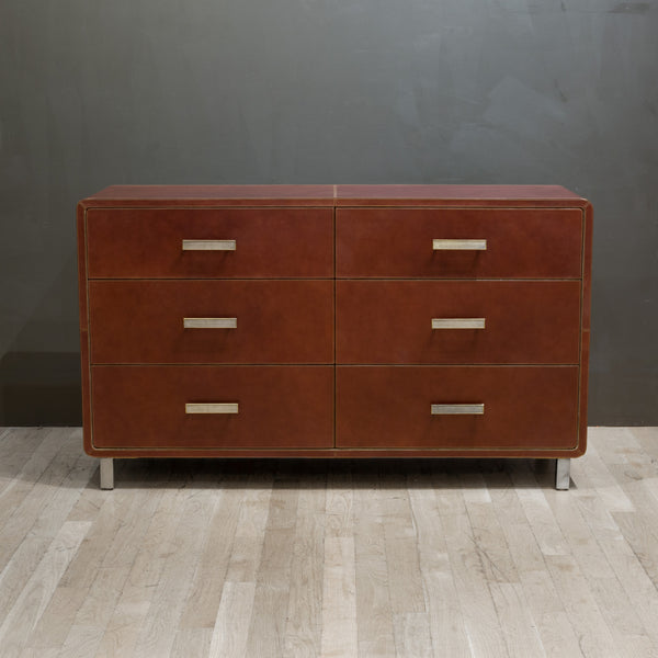 Aged Leather Dante Dresser by Made Goods