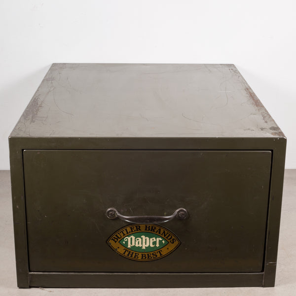 Industrial Army Green Factory Cabinet c.1940