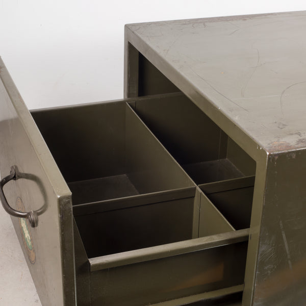 Industrial Army Green Factory Cabinet c.1940
