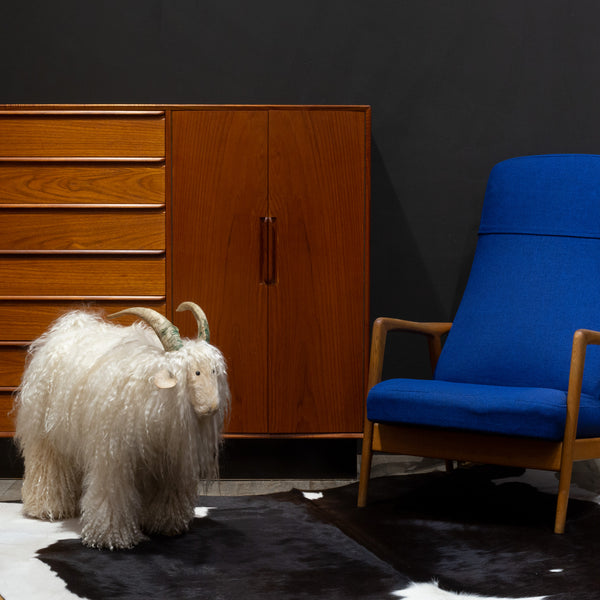 Mid-century German Mountain Goat Footstool c.1960