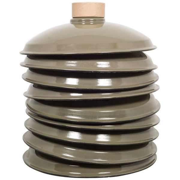 Midcentury New Old Stock Enameled and Porcelain Military Light Shades, c. 1950