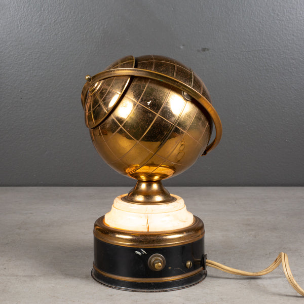 Mid-century Brass Globe Cigarette Holder with LIght c.1960