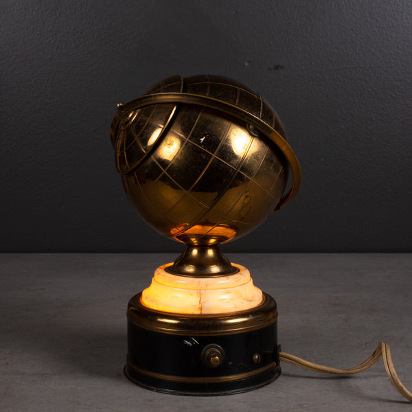 Mid-century Brass Globe Cigarette Holder with LIght c.1960