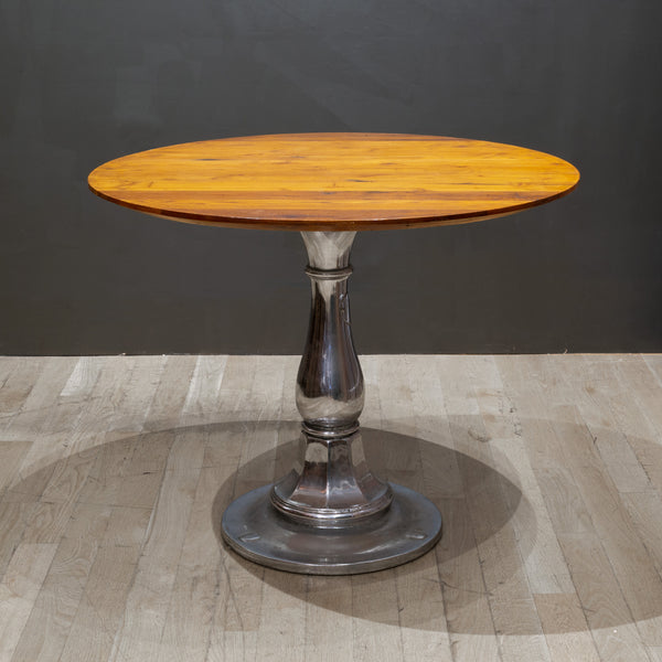 Mid-century Chrome and Chestnut Dining Table c.1950