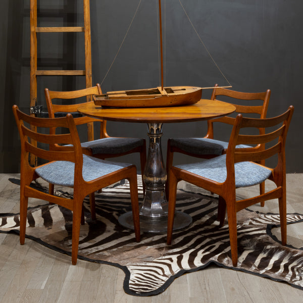 Mid-century Chrome and Chestnut Dining Table c.1950
