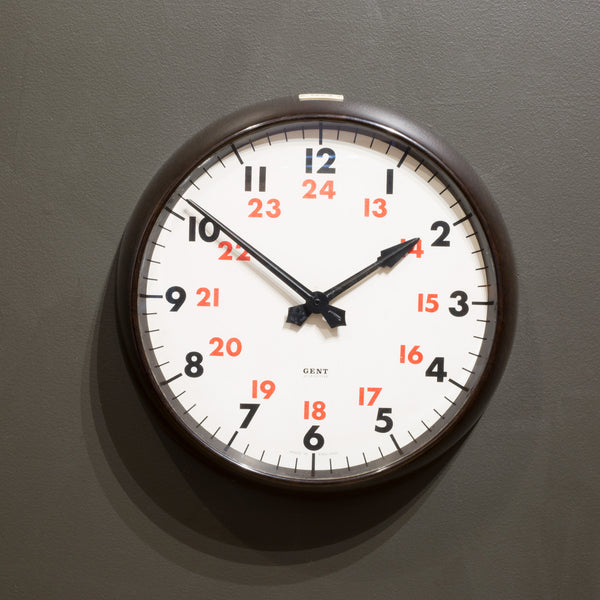 Mid-century Gents of Leicester 24 Hour Bakelite Wall Clock c.1960