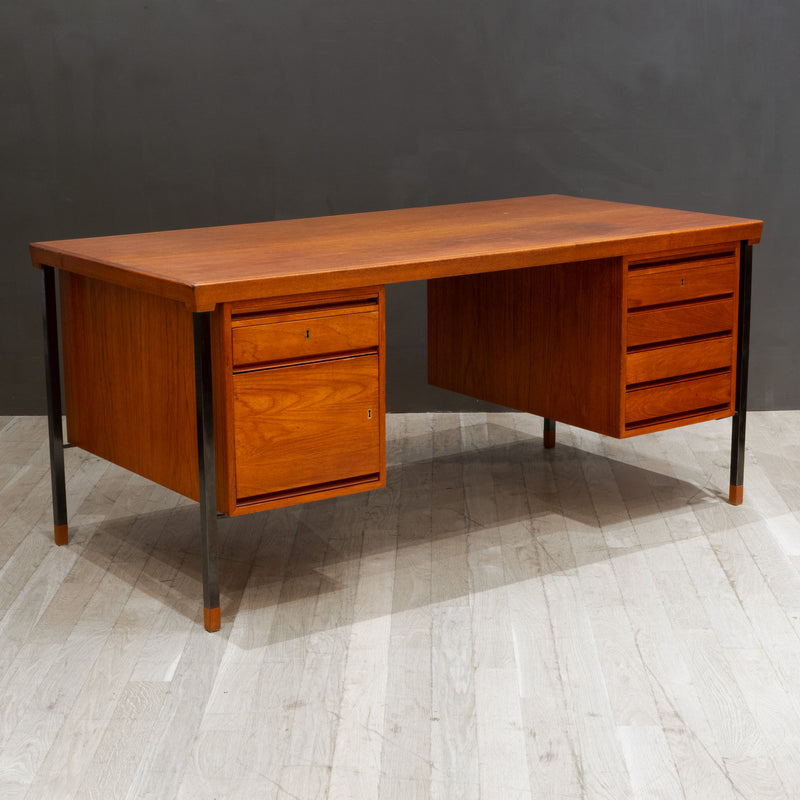Mid-century Teak Desk by Peter Hvidt & Orla Mølgaard-Nielsen for Søborg Møbelfabrik, Denmark c.1950