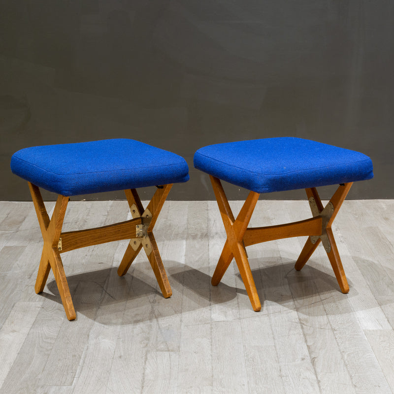 Pair of Midcentury Folke Ohlsson for DUX Reclining Lounge Chairs and Adjustable Ottomans c.1960