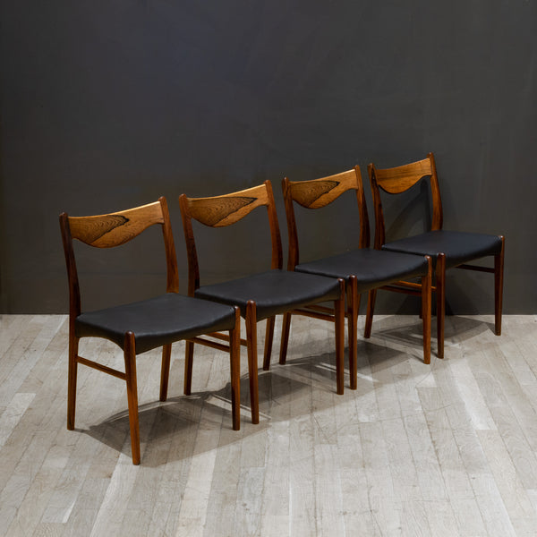 Mid-century Arne Wahl Iversen for Glyngøre Stolefabrik Rosewood and Leather Dining Chairs c.1950