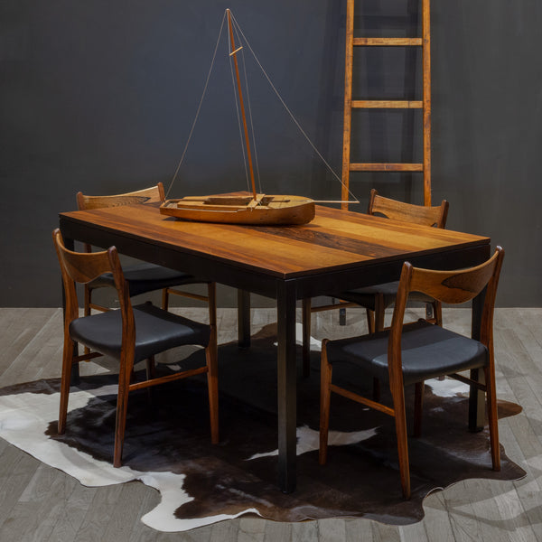 Mid-century Arne Wahl Iversen for Glyngøre Stolefabrik Rosewood and Leather Dining Chairs c.1950