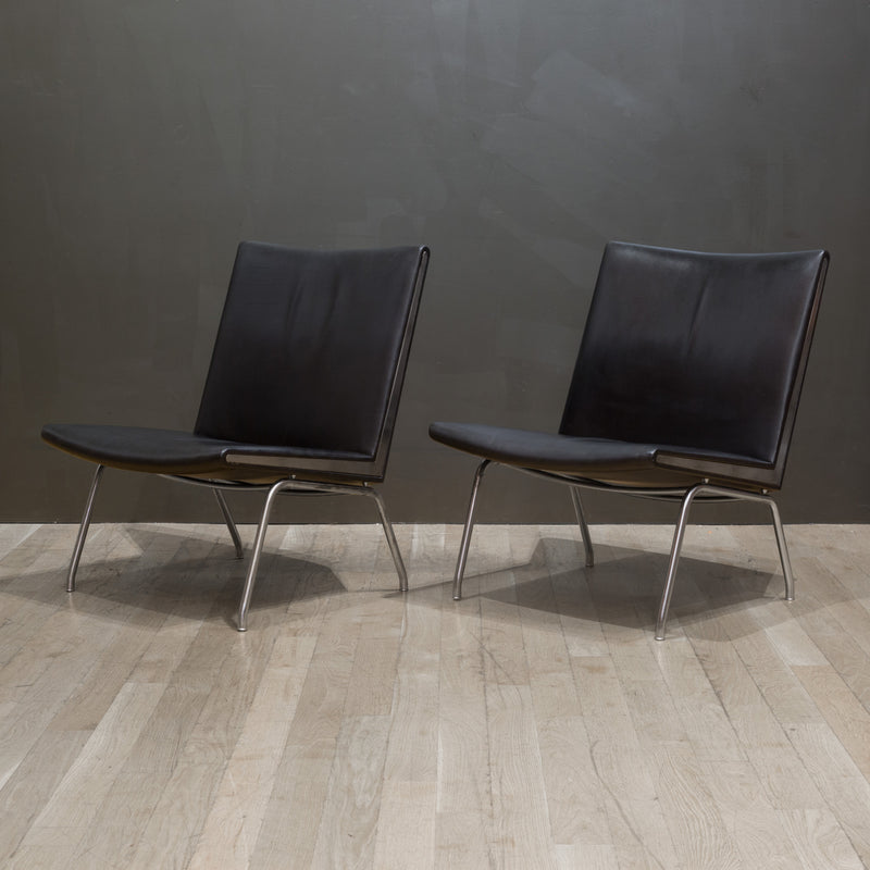 Mid-century Hans Wegner Leather "Slipper" Chairs c.1950
