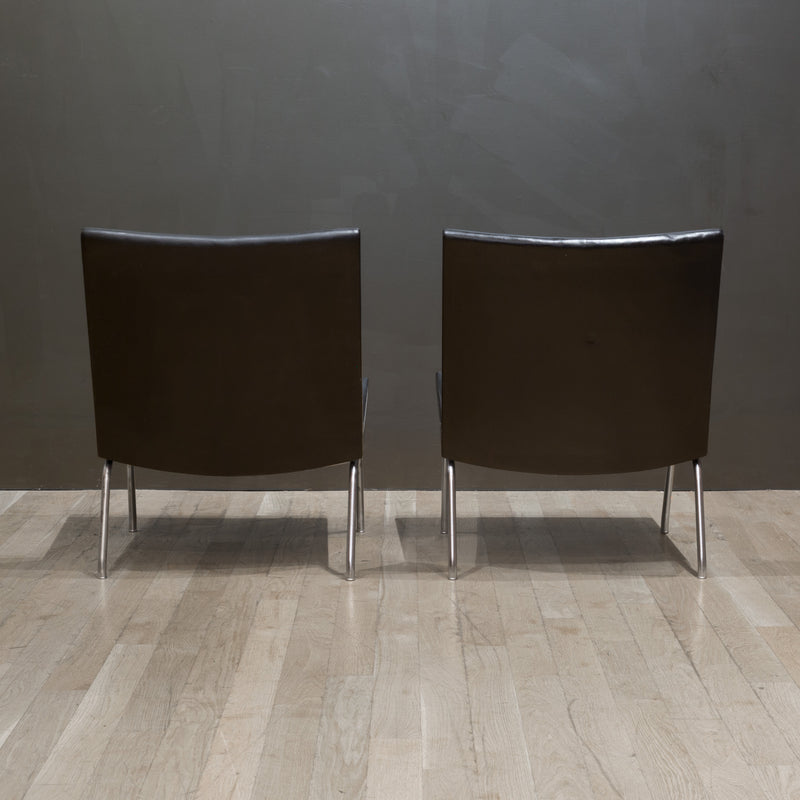 Mid-century Hans Wegner Leather "Slipper" Chairs c.1950