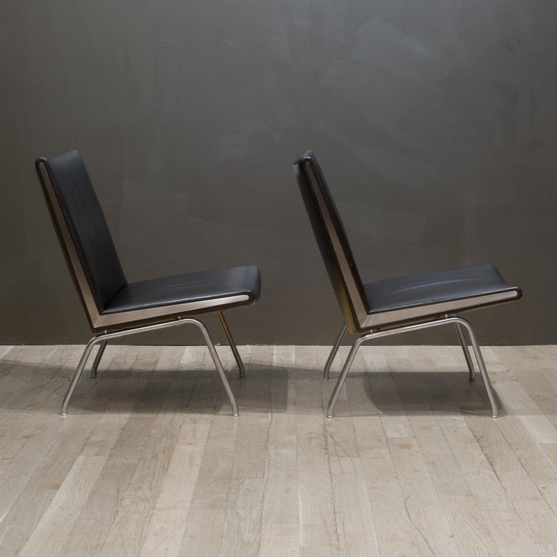 Mid-century Hans Wegner Leather "Slipper" Chairs c.1950