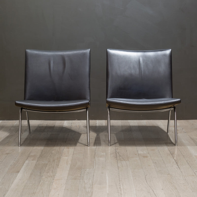 Mid-century Hans Wegner Leather "Slipper" Chairs c.1950