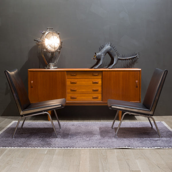 Mid-century Hans Wegner Leather "Slipper" Chairs c.1950