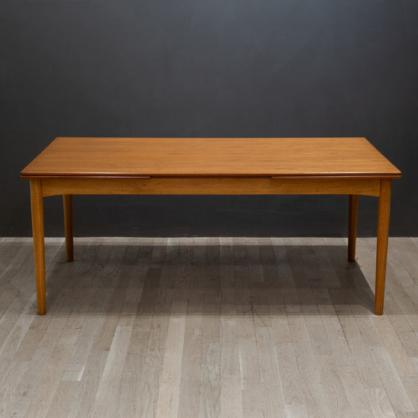 Large Mid-century Draw Leaf Teak Dining Table c.1960