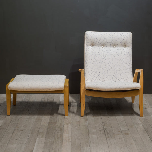 Mid-century Milo Baughman Scoop Lounge Chair and Ottoman c.1950-1960