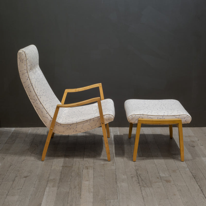 Mid-century Milo Baughman Scoop Lounge Chair and Ottoman c.1950-1960