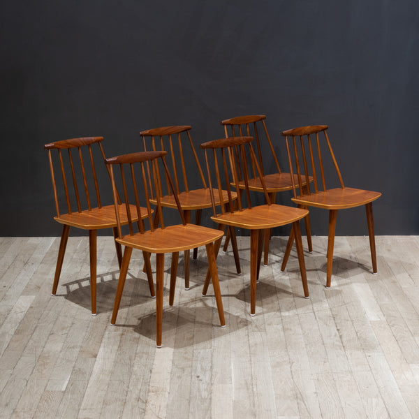 Mid-century Folke Palsson Model J77 "Farmhouse" Teak Dining Chairs c.1960