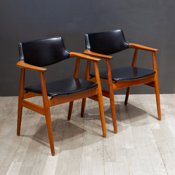 Pair of Mid-century Sculpted Teak Armchairs c.1960