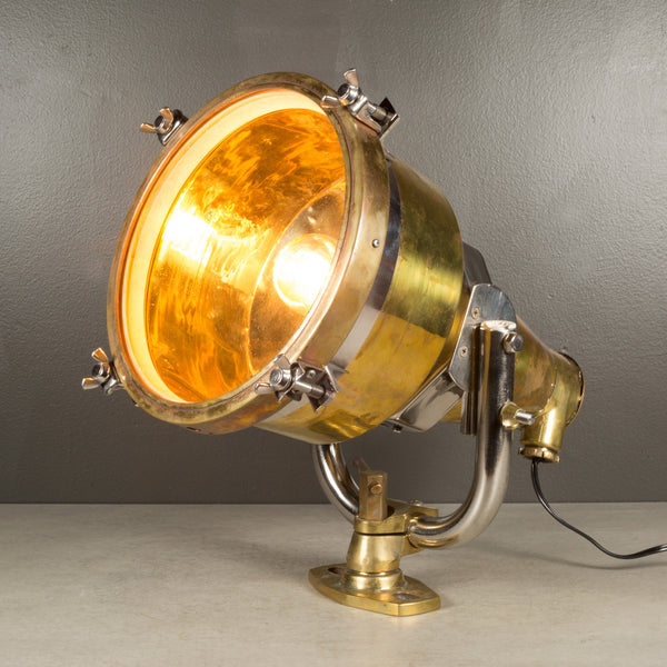 Antique Nautical Brass Spotlight c.1940