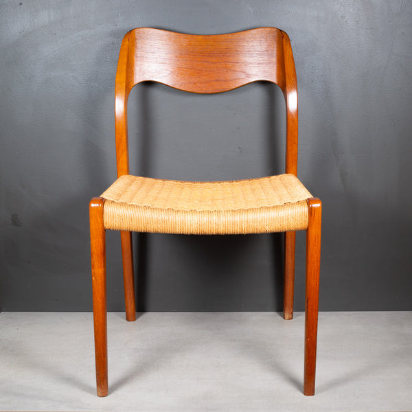 Mid-century Niels Otto Moller Model #71 Teak and Papercord Dining Chairs c.1960
