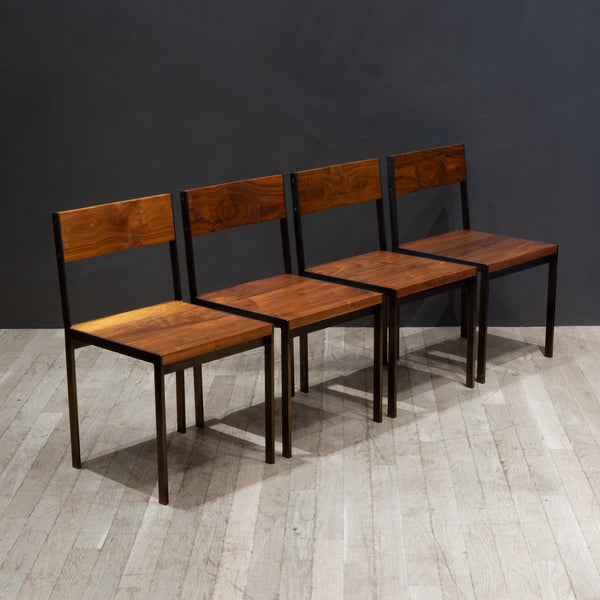 "Ohio WC1" Black Walnut and Steel Dining Chairs
