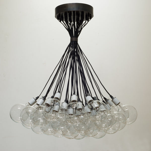 Populated Cluster Chandelier with Bronze Accents