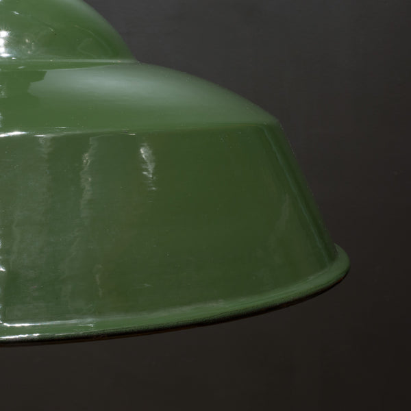 Depression Era Porcelain and Enameled Factory Pendant Light c.1930