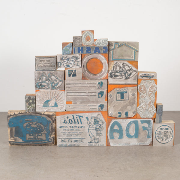 Collection of Typeset Advertising Print Blocks c.1940