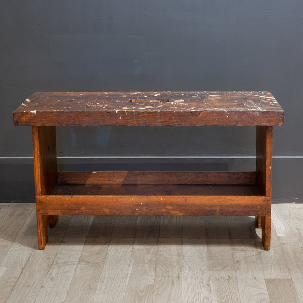 Small Woodworker's Bench with Bottom Tool Tray c.1920-1940