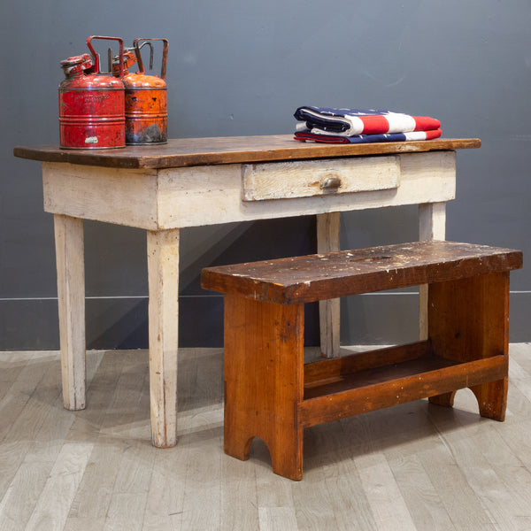 Small Woodworker's Bench with Bottom Tool Tray c.1920-1940