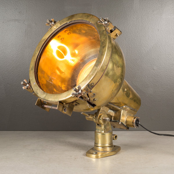 Antique Nautical Brass Spotlight c.1940