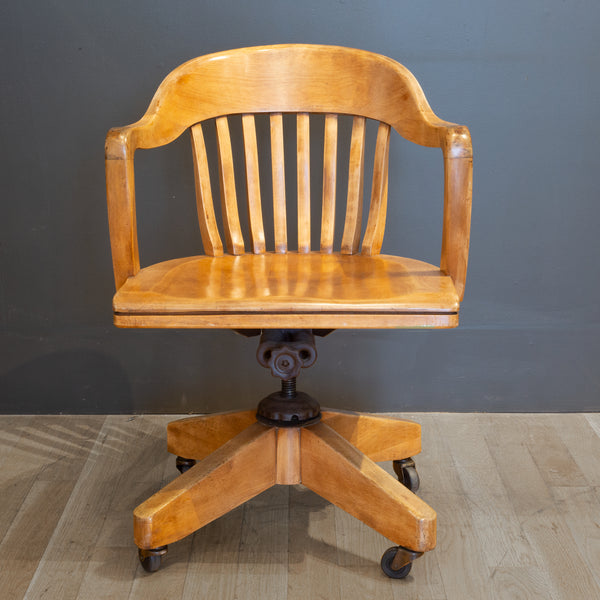 Antique Swivel Oak Desk Chair c.1940