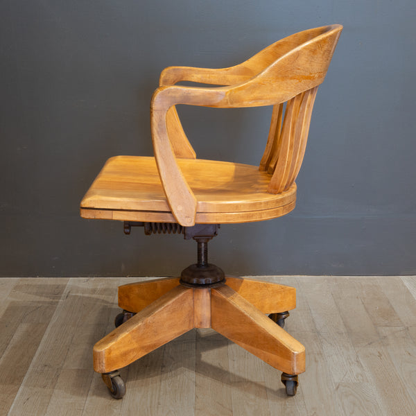 Antique Swivel Oak Desk Chair c.1940