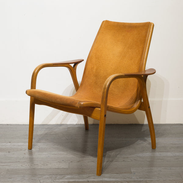 Yngve Ekstrom for Swedese Lamino Teak and Suede Lounge Chair c.1960s