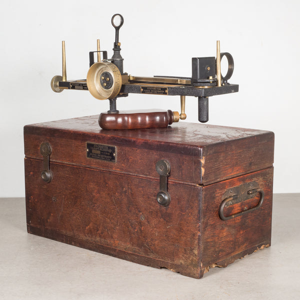 U.S. Navy Artillery Stadimeter and Mahogany Carrying Case c.1942