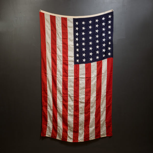 Early 20th c. Monumental Wool "Sterling Bunting" American Flag with 48 Stars c.1940-1950