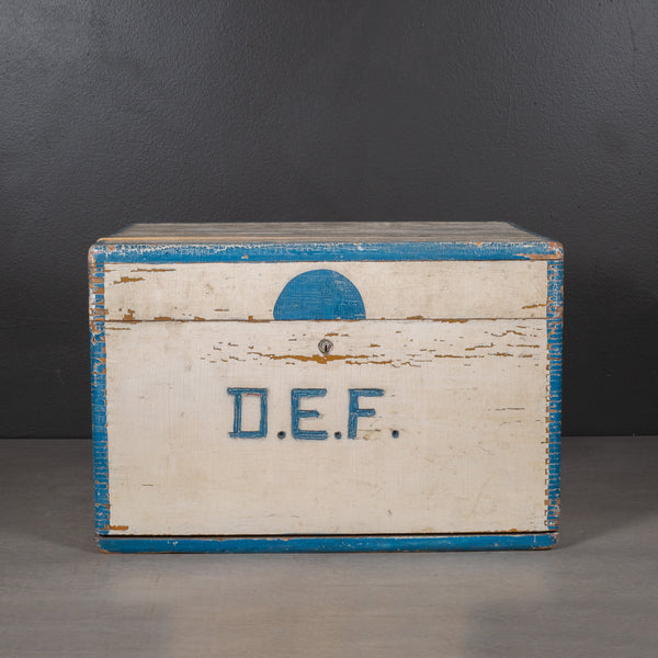 Handmade Monogrammed Wooden Toolbox with Inner Tray c.1940