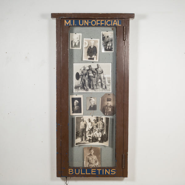 Early 20th c. Church Bulletin Board with WW2 Photos c.1940