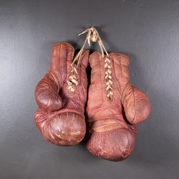 Large Vintage Leather and Horse Hair Boxing Gloves c.1950