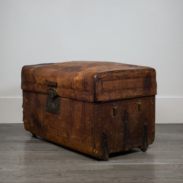 Embossed Leather and Brass Trunk by D.S. Martin & Co. San Francisco c.1863