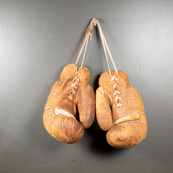 Vintage Leather and Horse Hair Boxing Gloves c.1950-1960