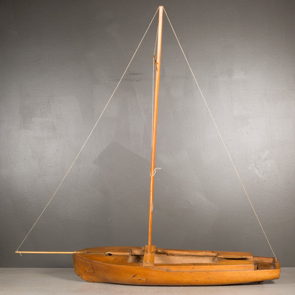 Early 20th c. Hand Carved Wooden Ship Model c.1940